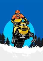 snowmobile trails design logo icon vector