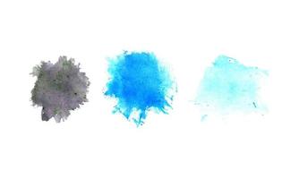 Vector a set of watercolor paint stains with different colors. Hand drawing brush different colors template