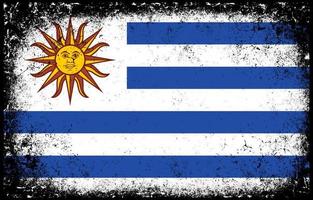 old dirty grunge vintage uruguay national flag illustration vector