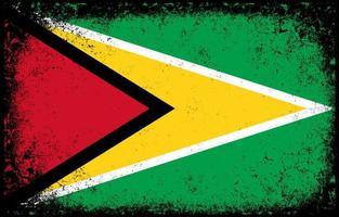 old dirty grunge vintage guyana national flag illustration vector