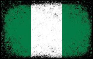 old dirty grunge vintage nigeria national flag illustration vector