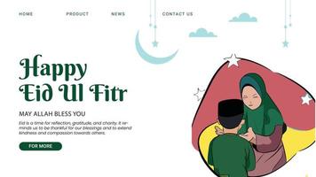 eid ul-Fitr landing page template. free eps vector