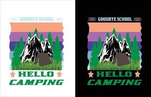 diseño de camiseta de camping vector