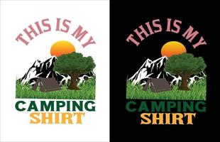 diseño de camiseta de camping vector