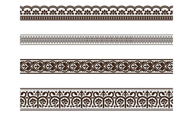 Decorative seamless borders