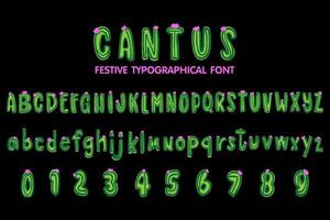 Cantus festive typography font, Alphabet letters and numbers vector and illustration