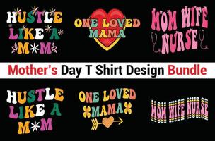 Mother's Day T-Shirt Design Bundle vector