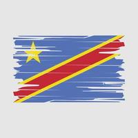 Republic Congo Flag Brush Vector