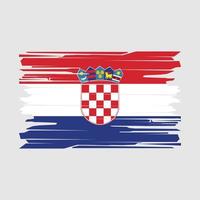 vector de pincel de bandera de croacia