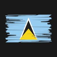 Saint Lucia Flag Brush Vector