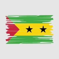 Sao Tome Flag Brush Vector