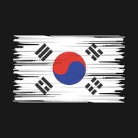 pincel de bandera de corea del sur vector