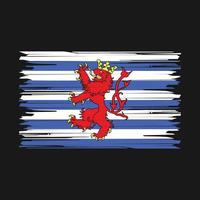 cepillo de bandera de luxemburgo vector