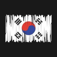 South Korea Flag Brush Vector