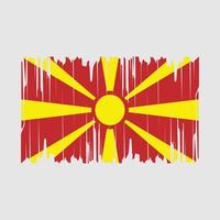 North Macedonia Flag Brush Vector