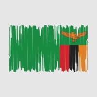 Zambia Flag Brush Vector