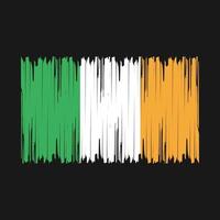 Ilustración de vector de pincel de bandera de irlanda