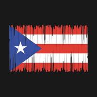 Puerto Rico Flag Brush Vector Illustration