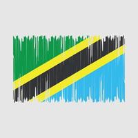 Ilustración de vector de cepillo de bandera de tanzania