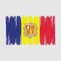 ilustración de vector de cepillo de bandera de andorra