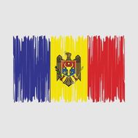 Ilustración de vector de pincel de bandera de moldavia