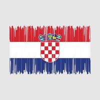 Ilustración de vector de pincel de bandera de croacia