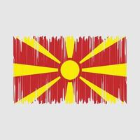 North Macedonia Flag Brush Vector Illustration