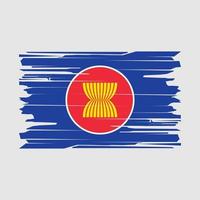 vector de pincel de bandera de la asean