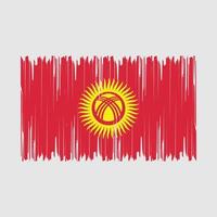 Kyrgyzstan Flag Brush Vector Illustration