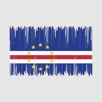 Ilustración de vector de pincel de bandera de cabo verde