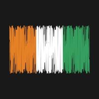 Ivory Coast Flag Brush Vector Illustration