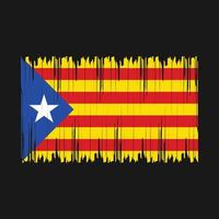 Catalonia Flag Brush Vector Illustration