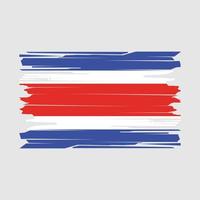 Costa Rica Flag Brush Vector