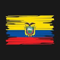 vector de pincel de bandera de ecuador