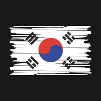 vector de pincel de bandera de corea del sur