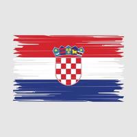 cepillo de bandera de croacia vector