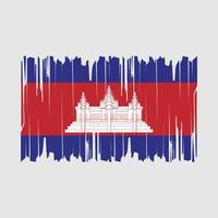 vector de pincel de bandera de camboya