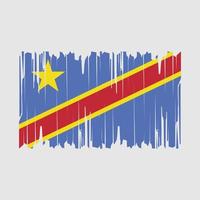 Republic Congo Flag Brush Vector