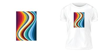 t shirt design template, color wave pattern vector