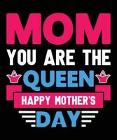 mamá eres la reina feliz día de la madre vector