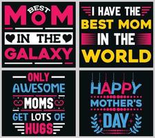Mom T Shirt Design Bundle.Happy Mother's Day  t Shirt Design. vector