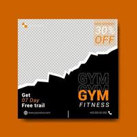 Fitness gym social media post editable template vector