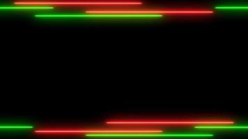 rot und rot Laser- Wirkung. glühend Neon- Rahmen Hintergrund mit leeren Raum Bereich. repetitiv Bewegung Neon- Linie Animation. hell Neon- Licht bewirken isoliert auf schwarz. 4k Grafik Animation Video