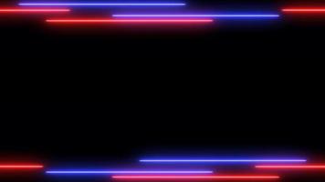 blue and red laser effect. glowing neon frame background with empty space area. repetitive motion neon line animation. Bright neon light effect isolated on black. 4K graphic animation video