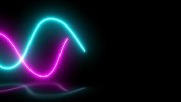 Neon- Zeichen Hintergrund. wellig lila und Blau tosca Laser- Bewegung Animation, 4k Video