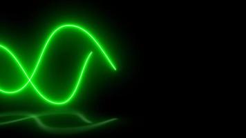 Neon- Zeichen Hintergrund. wellig Grün Laser- Bewegung Animation, 4k Video