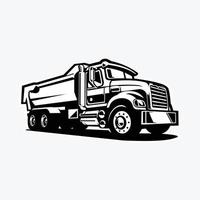 tugurio camión silueta vector Arte. volquete camión monocromo vector Arte diseño
