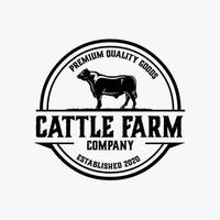 Cattle Farm Ranch Emblem Logo Vector Design. Best for Livestock Angus Related Industry