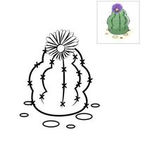 ilustración de un cactus con hojas vector