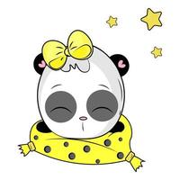 sleeping cartoon cute panda illustration vector